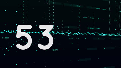 Data Processing Animation with Floating Numbers and Graphs