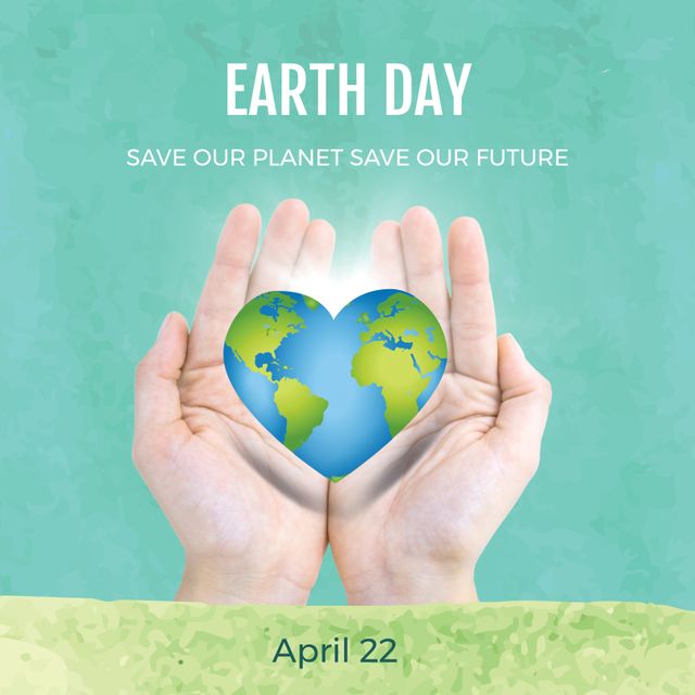 Heart Shaped Earth Held in Hands for Earth Day Awareness - Download Free Stock Templates Pikwizard.com