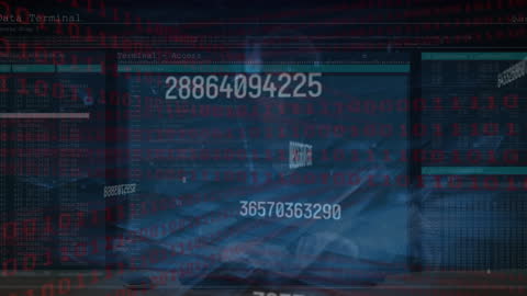 Complex Digital Interface with Hacking Elements and Code