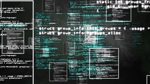 Abstract Digital Code Flow on Black Background