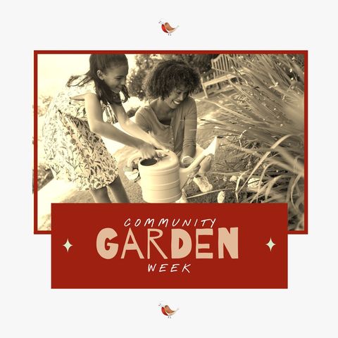 Mother and daughter bonding in community garden week activity