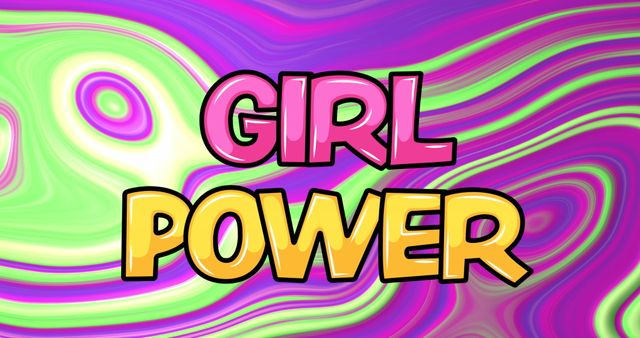 Girl Power Text on Colorful Liquid Background - Download Free Stock Images Pikwizard.com