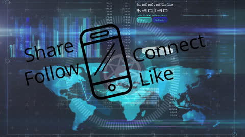 Digital Connectivity: Smartphone Icon on Data Interface Background