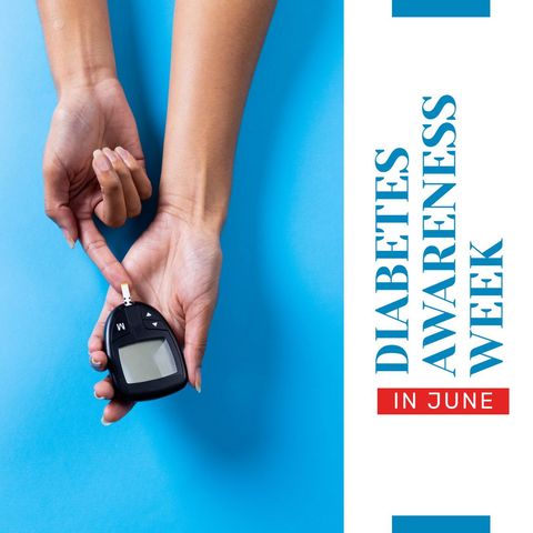 Diabetes Awareness Promotion with Glucometer and Hands - Download Free Stock Templates Pikwizard.com