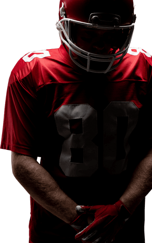 Transparent Background of Stern American Football Player