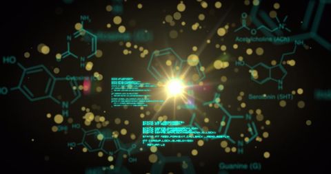 Abstract Science Technology Illustration with Chemical Structures and Data - Download Free Stock Images Pikwizard.com