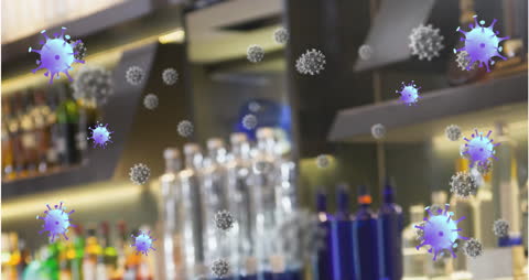 Digital Virus Cells Spread over Lab Bottles