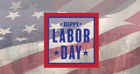 Happy Labor Day Celebration Over American Flag Background - Download Free Stock Images Pikwizard.com