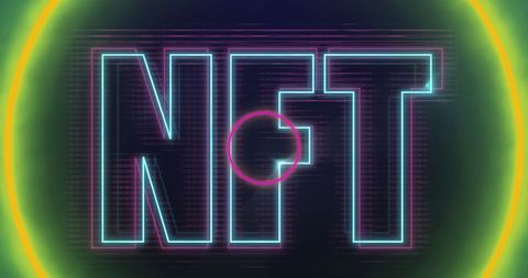 Neon NFT Digital Graphics Contemporary Design - Download Free Stock Images Pikwizard.com