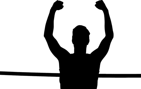 Transparent silhouette of male runner for fitness design