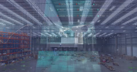 Futuristic Factory with Data Technology Interface