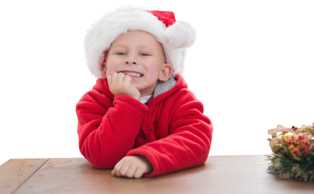 Joyful Caucasian Boy Wearing Santa Claus Hat on Transparent Background - Download Free Stock Videos Pikwizard.com