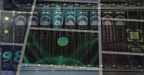 Data Technology and Digital Interface Concept Composite