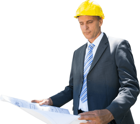 transparent businessman architect examining blueprint design - Download Free Stock Videos Pikwizard.com