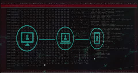 Cybersecurity Concept with Digital Connections over Data Stream
