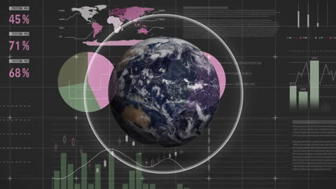 Digital Globe with Financial Data Visualization in Futuristic Style