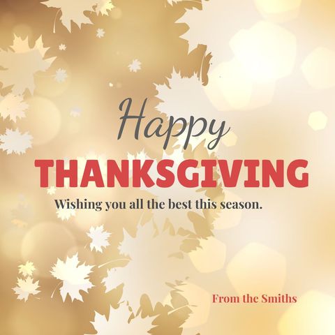 Autumn Leaves Thanksgiving Greeting with Warm Wishes - Download Free Stock Templates Pikwizard.com