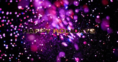 background features sparkling pink lights surrounding words 'happy holidays'. captures festive ambiance. suitable for holiday cards, digital invitations, seasonal promotions, or social media content celebrating the season.