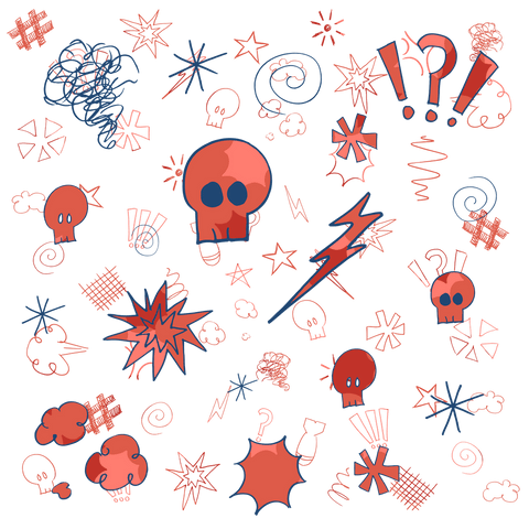 abstract illustration with skulls on transparent background - Download Free Stock Videos Pikwizard.com
