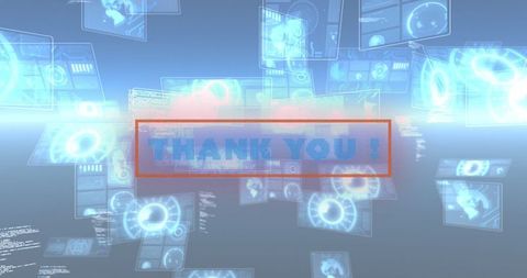 Abstract Thank You with Digital Data Concept Background - Download Free Stock Images Pikwizard.com