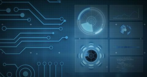 Digital Interface with Data Visualizations on Dark News - Download Free Stock Images Pikwizard.com