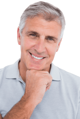 transparent background man smiling with hand on chin - Download Free Stock Videos Pikwizard.com