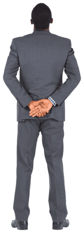 transparent businessman standing with hands clasped behind back - Download Free Stock Videos Pikwizard.com