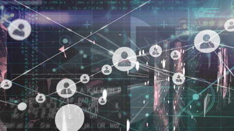 Digital Network Connections and Data Analytics Concept
