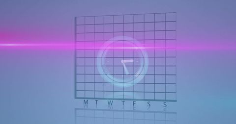 Neon Clock with Data Visualization on Blue Background - Download Free Stock Images Pikwizard.com