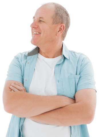 Transparent Happy Older Man Smiling with Arms Crossed - Download Free Stock Videos Pikwizard.com
