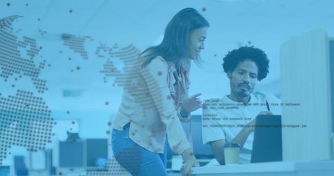 Global Business Trends Analysis with a Diverse Team in Office