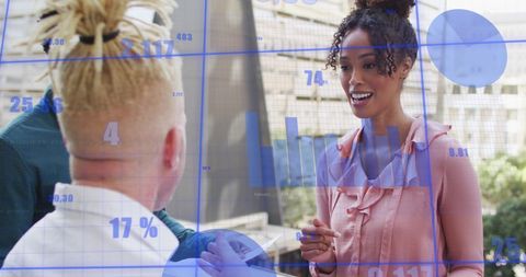 Diverse Professionals Analyzing Business Growth Data