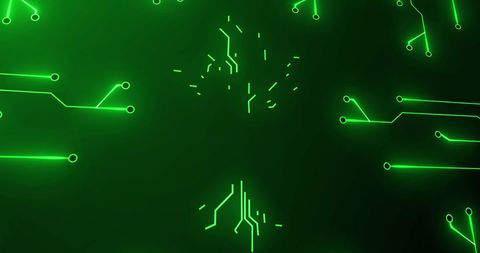 Digital Circuit Tree with Neon Green Lines on Dark Background - Download Free Stock Images Pikwizard.com