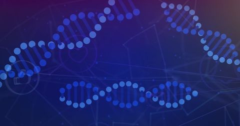 DNA Data Strands with Digital Connections on Blue Background - Download Free Stock Images Pikwizard.com