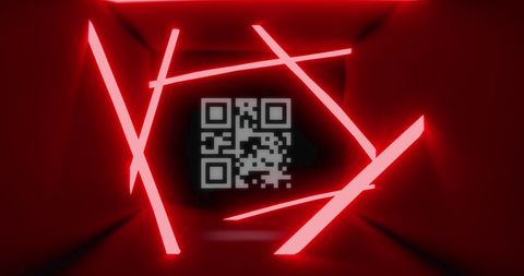 Dynamic QR Code with Red Neon Light Effects - Download Free Stock Images Pikwizard.com