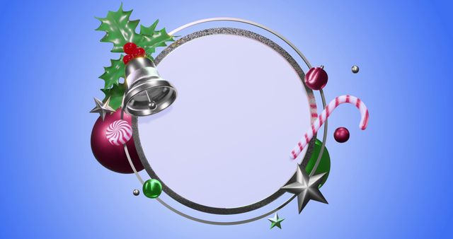 Christmas Circle Frame with Festive Ornaments - Download Free Stock Images Pikwizard.com