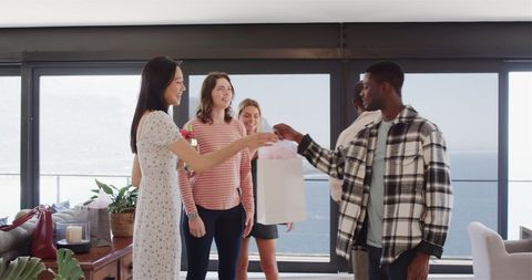 Diverse Friends Enjoying Housewarming Celebration