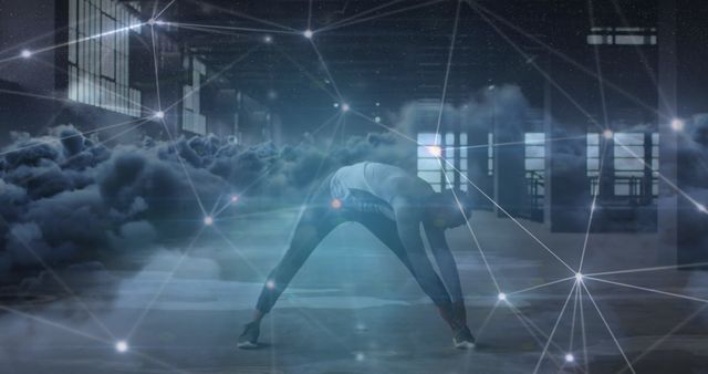 Futuristic Fitness Training with Digital Network Overlay - Download Free Stock Images Pikwizard.com