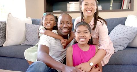 Cheerful Family Enjoying Quality Time Together at Home