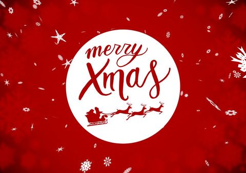 festive merry xmas greeting with santa's sleigh - Download Free Stock Templates Pikwizard.com