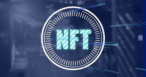 Digital NFT Technology Over Abstract Background - Download Free Stock Images Pikwizard.com