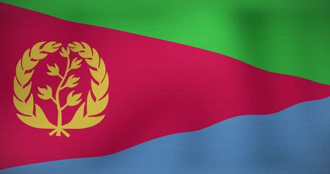 Waving eritrean national flag with vibrant colors