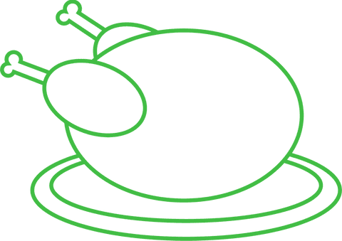 Green Outline of Turkey on Platter on Transparent Background - Download Free Stock Videos Pikwizard.com