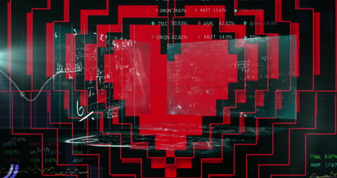 Animated Heart with Scientific Data and Circuitry