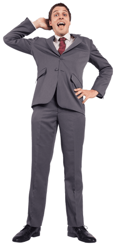 Happy Businessman on Transparent Background Celebrating Success