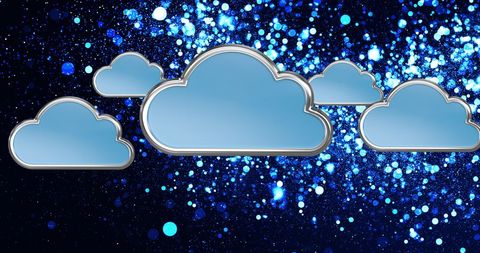 digital blue clouds over sparkling background for futuristic concept - Download Free Stock Images Pikwizard.com
