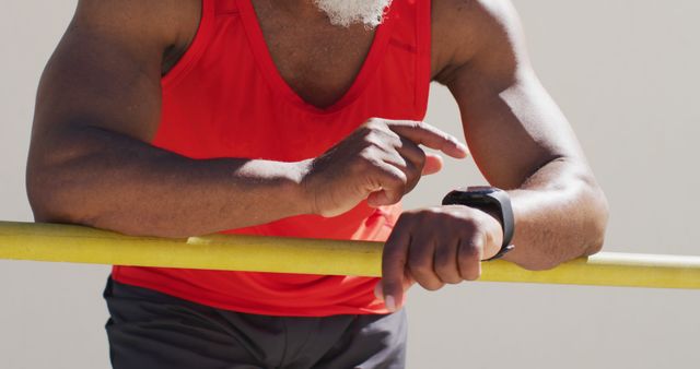 Senior African American Man Tracking Fitness Progress with Smartwatch - Download Free Stock Images Pikwizard.com