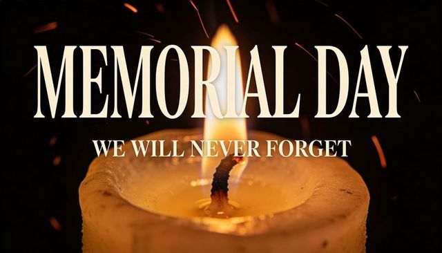 Memorial day candle tribute honoring fallen heroes with glowing ember and somber flame