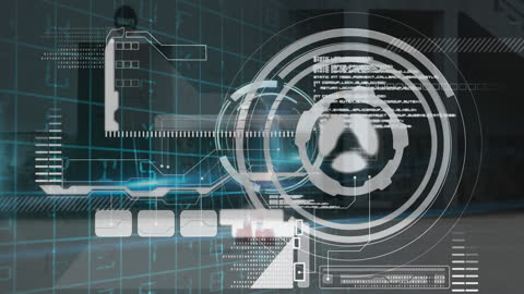 Futuristic Data Interface Over Wanting Female Runner