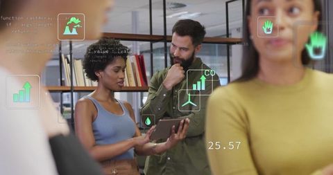 Modern business collaboration with digital analytics